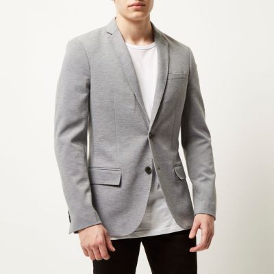 Grey jersey blazer